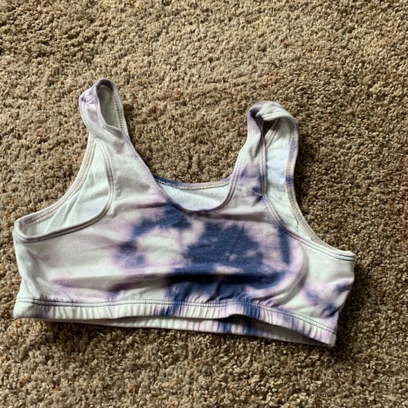 NWT reverse tie dye blue and white sports bra - Picture 5 of 15